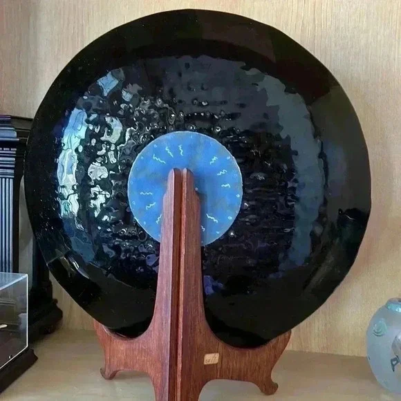 hand made pottery black iridescent” Hercules bowl “dish - Picture 7 of 11